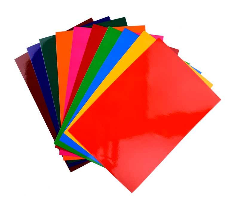 URSUS Fensterfolie farbig transparent 7 Blatt 23 x 33 cm sortiert in 7  Farben