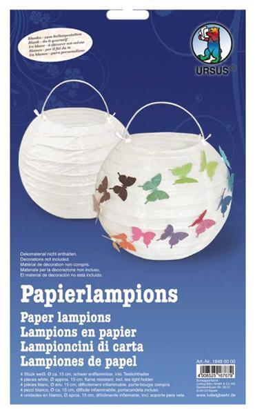 Papierlampion Set - 4 Stk., weiß online kaufen