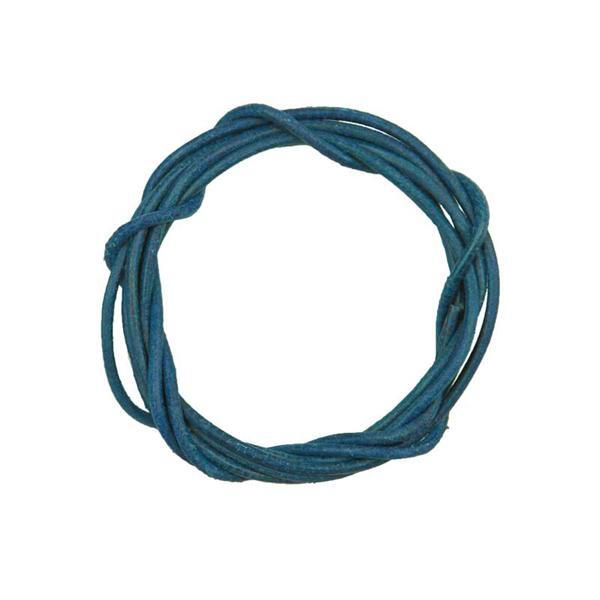 Lederband 1 Meter königsblau ca 1,5 mm für Ketten Ziegenrundriemen 